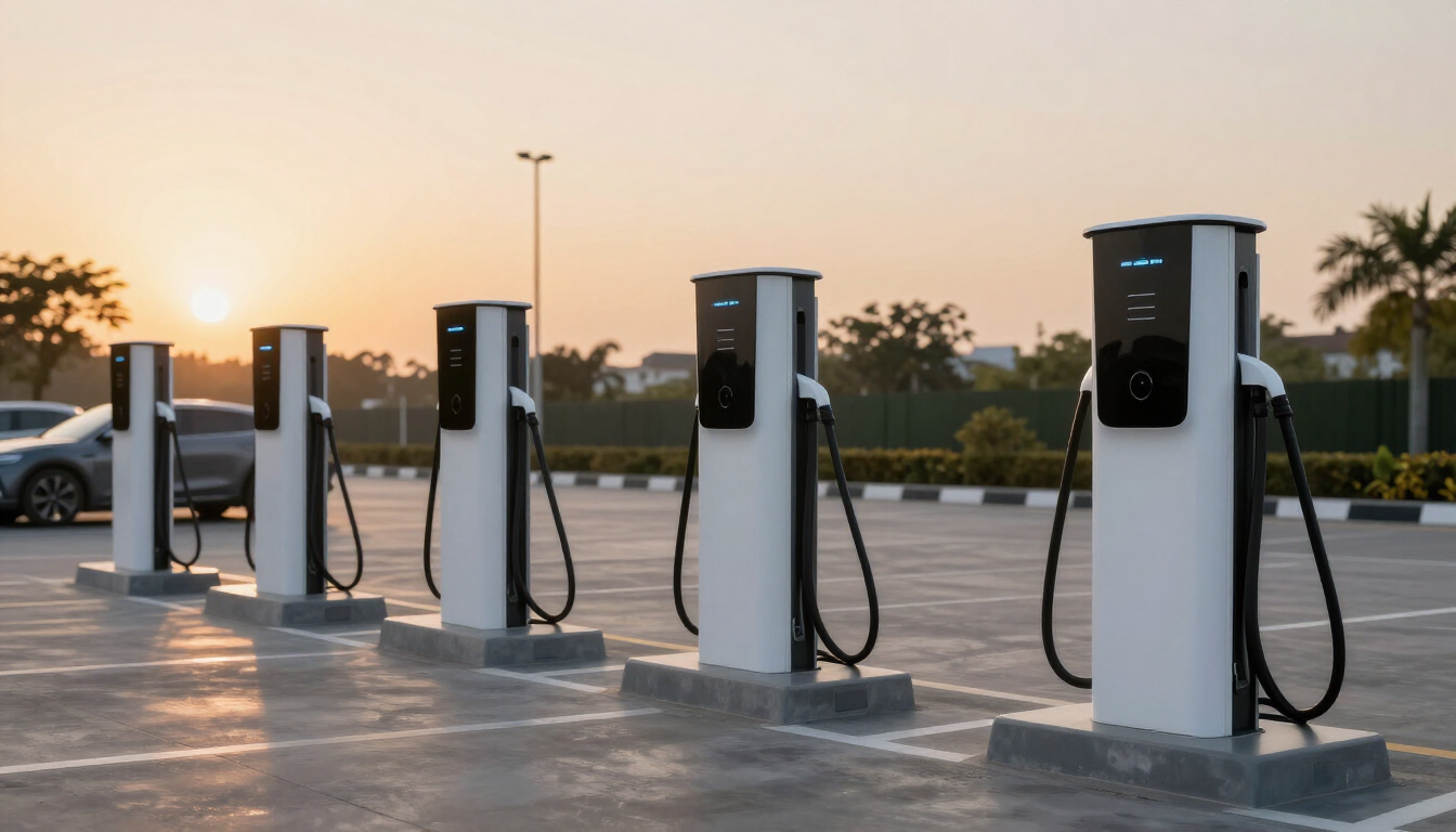 TERRAPLUG5 EV charging station installed at an apartment complex in Hyderabad, India
