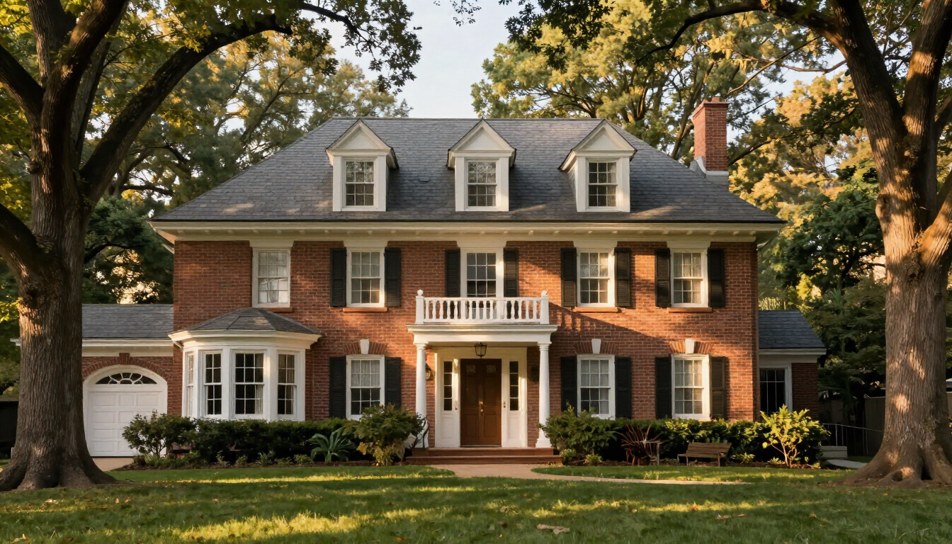 Historic 1920s-1950s estate on Oaks Lane in Ridgefield Park, NJ with mature shade trees