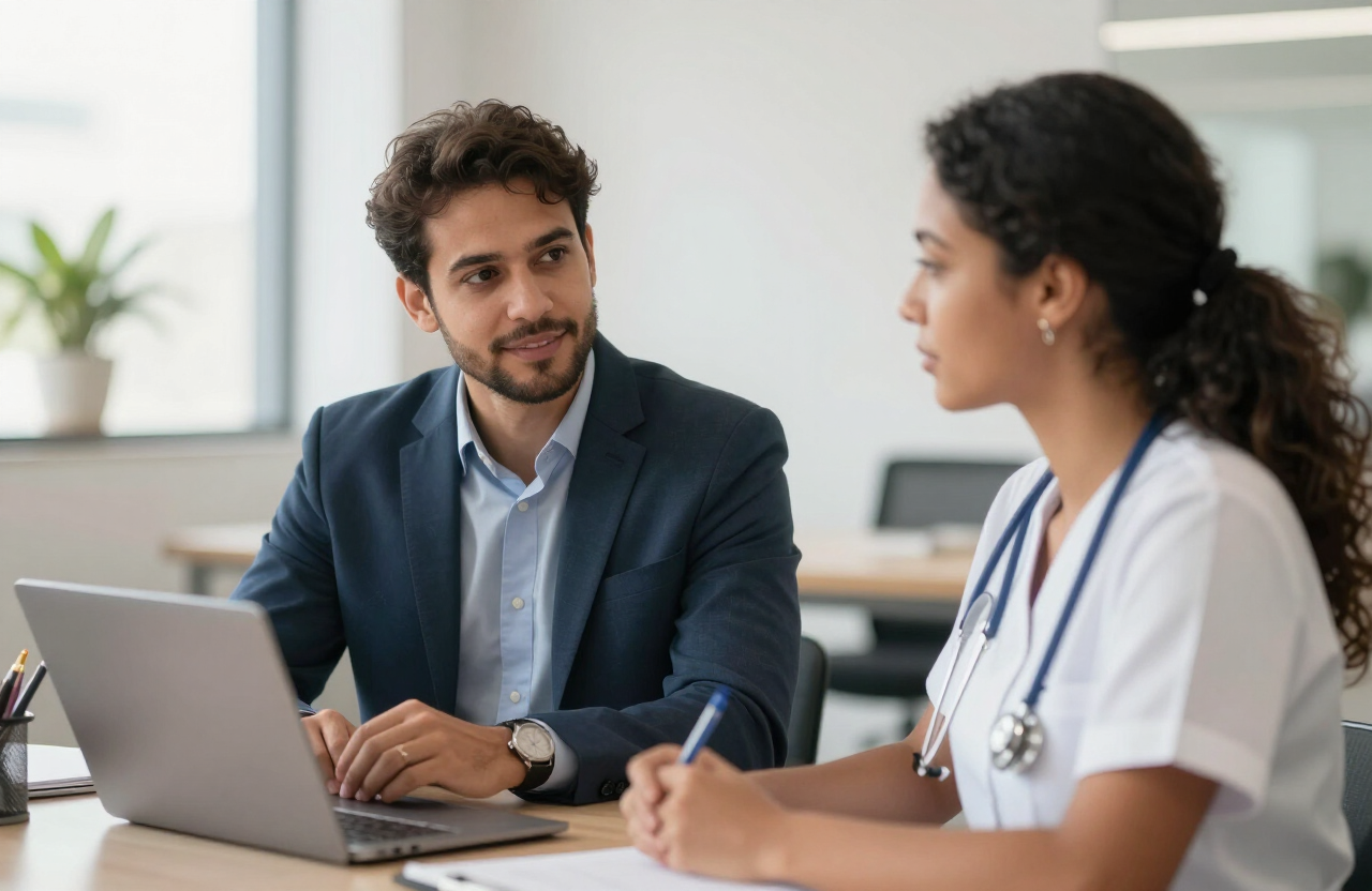 Profissionais da educação e da saúde em momento colaborativo