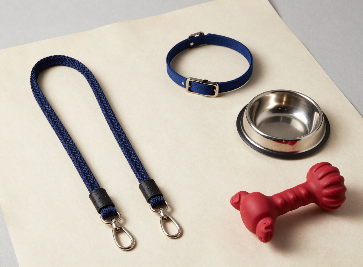 Coleiras, guias, comedouros e brinquedos para pets