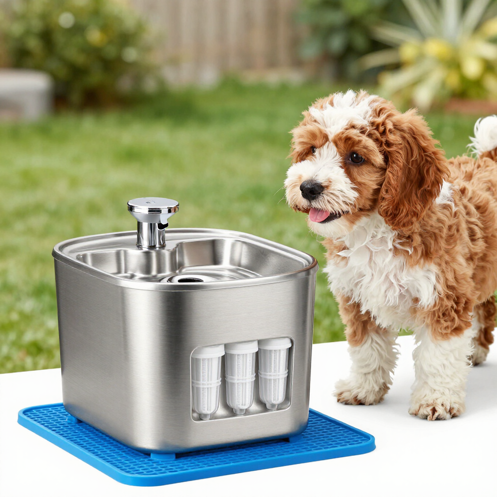 Veken Innovation Award Winner Stainless Steel Cat Water Fountain, 108oz