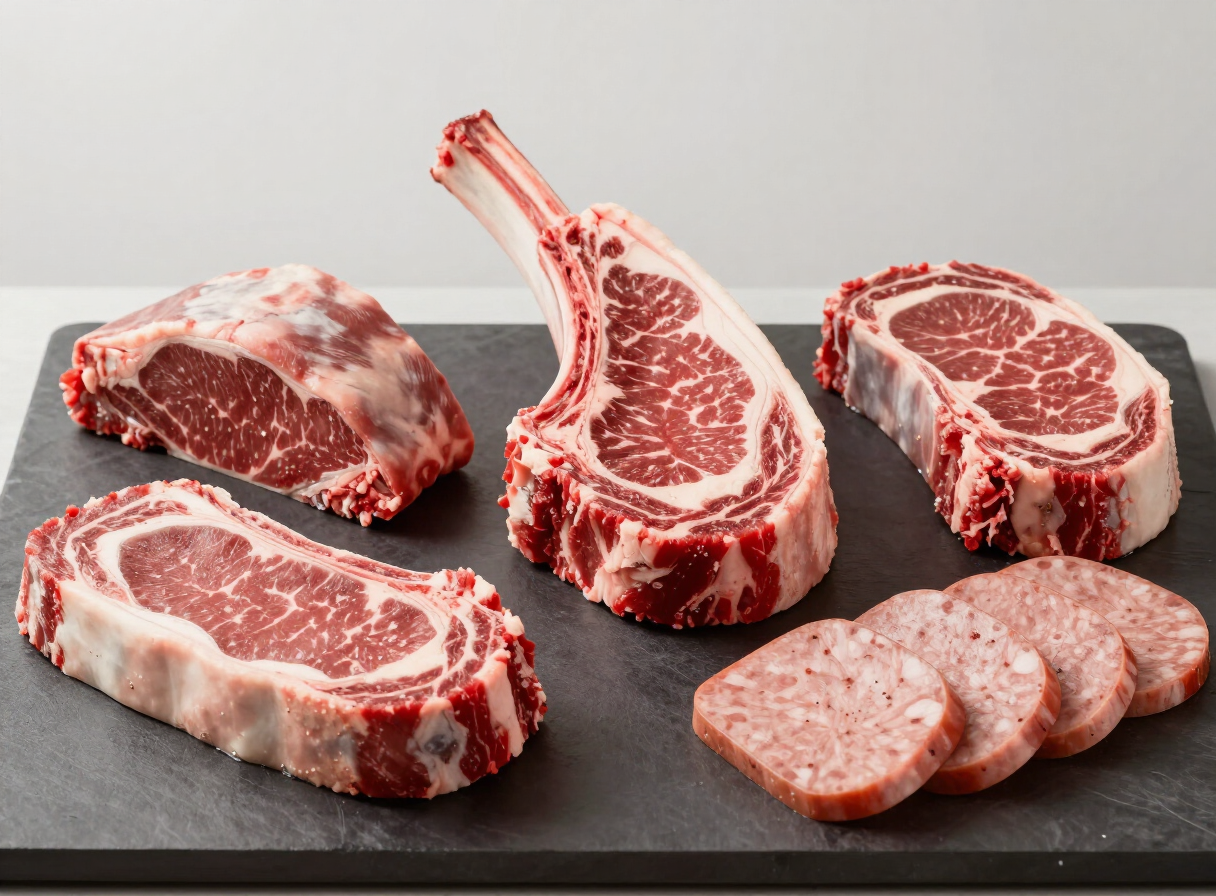 Une sélection de coupes de bœuf de qualité