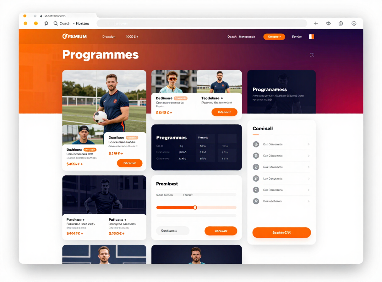 Page programmes du coach sportif sur ordinateur
