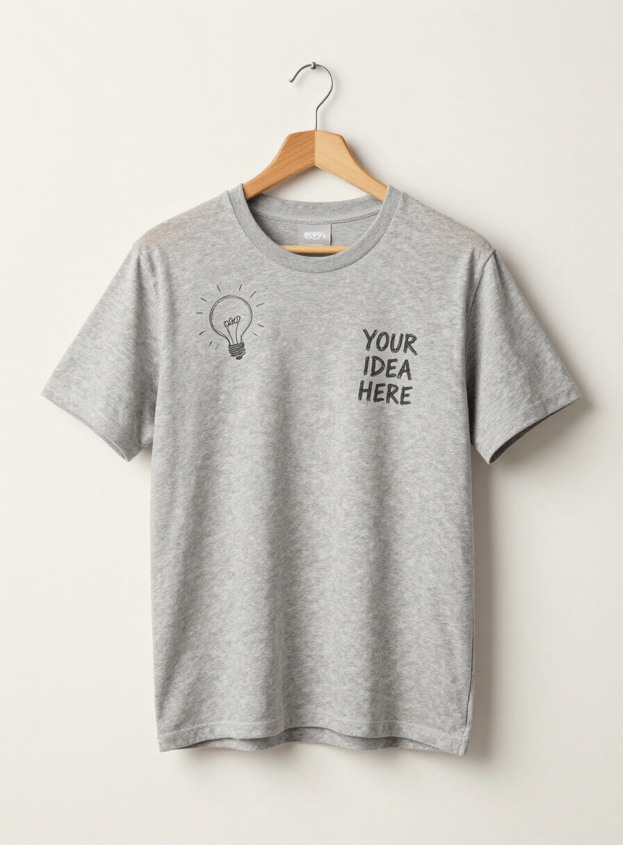 Custom MGRVoice T-shirt mockup — your idea printed on a tee