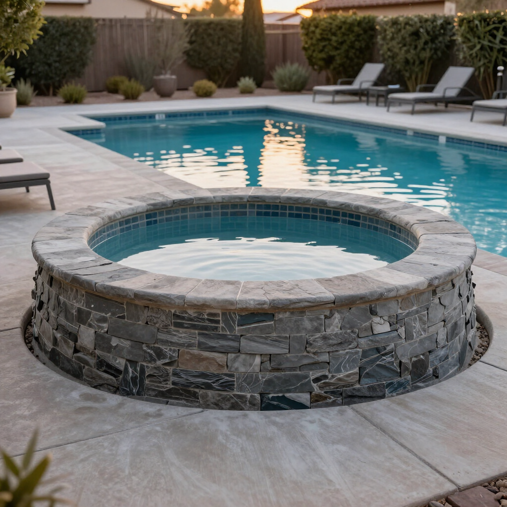 Slate Tile Expandable Liner — 20×40 ft with Deep End