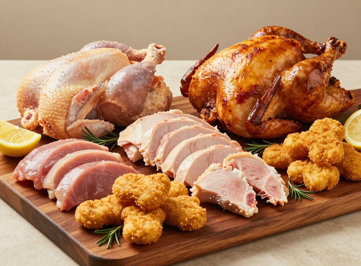 Blanc de poulet croustillant servi avec des légumes