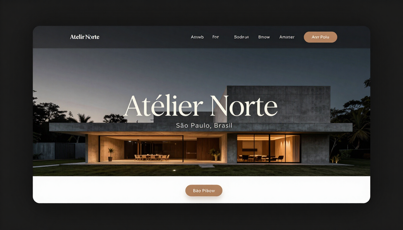 Exemplo de site premium criado pela R9Marketing para um estúdio de arquitetura
