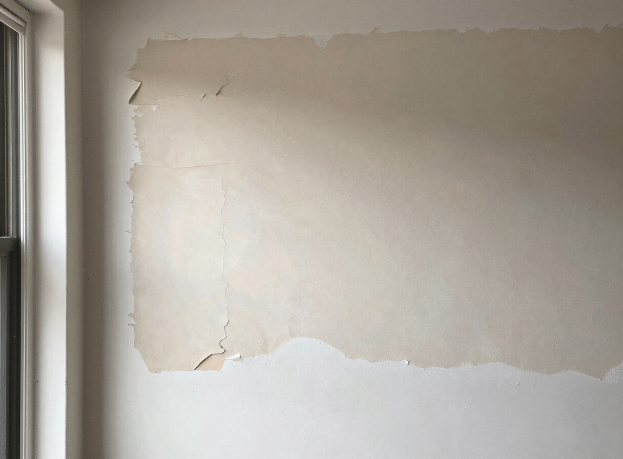 Loose peeling plaster on a wall in an older Hoboken NJ home before repair