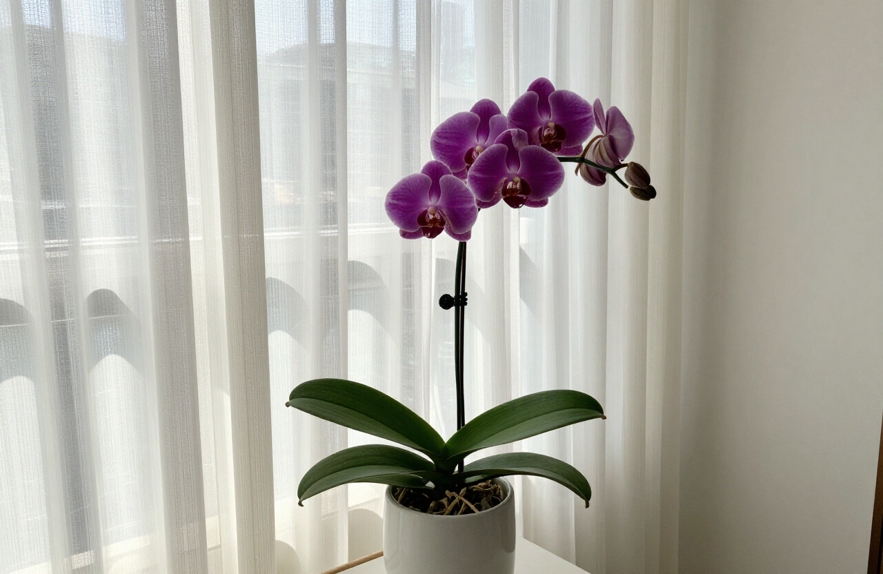 Orquídea Phalaenopsis en floración