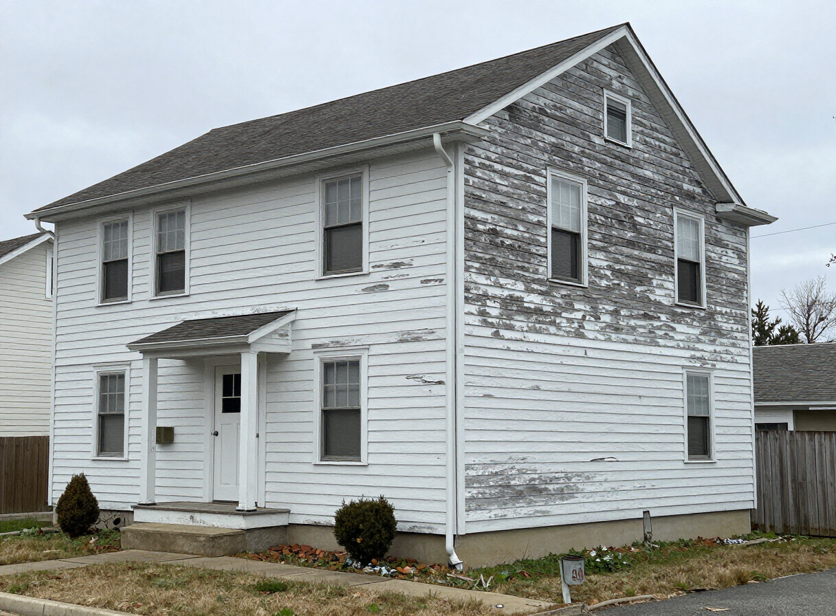 Wood-Sided Exterior Repaint — Leonia Before