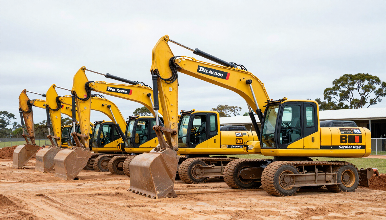 Heavy machinery stickers and fleet vehicle decals Melbourne on a construction site