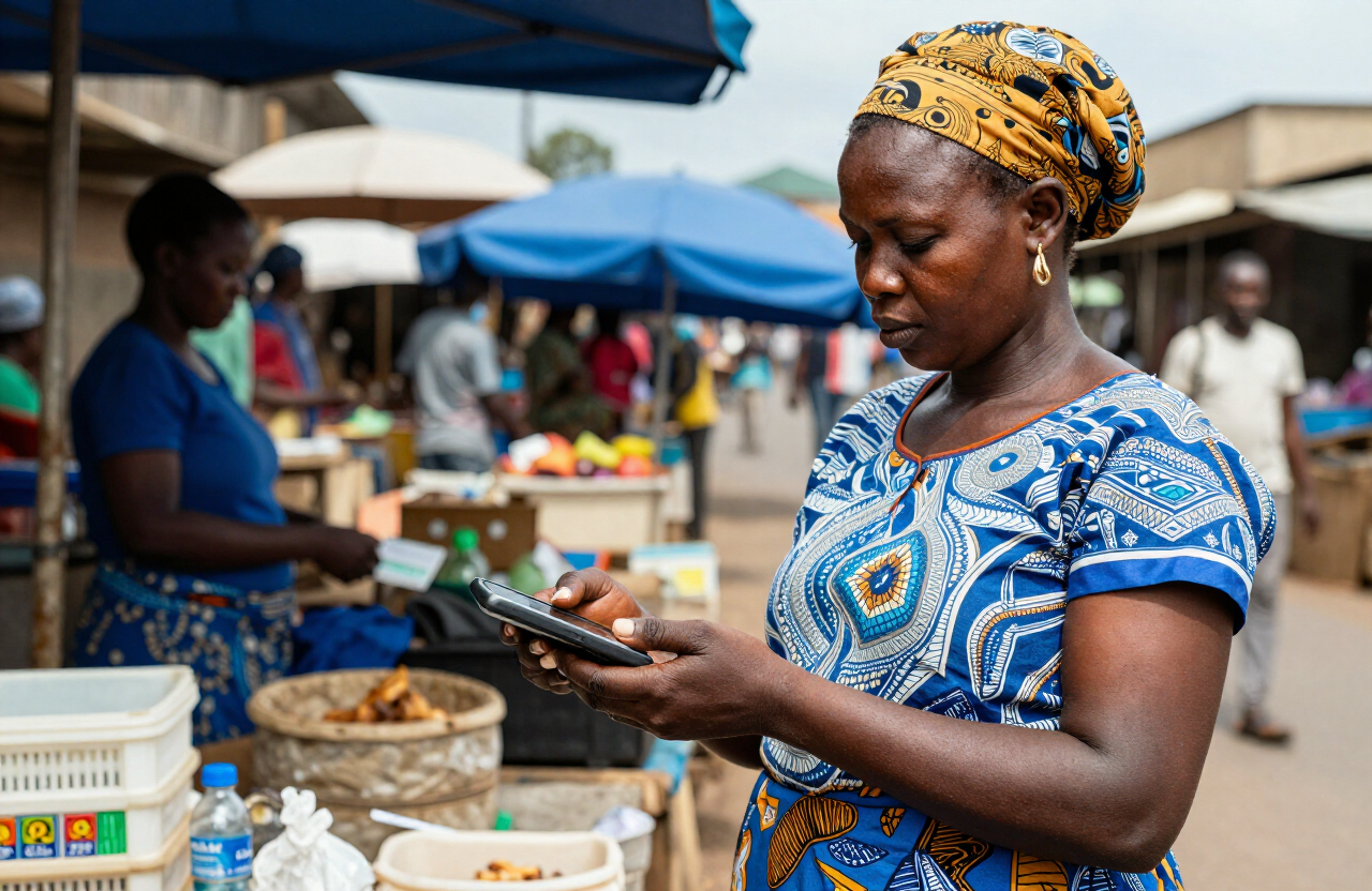 fig. 03 — Paiement mobile au marché, Nairobi