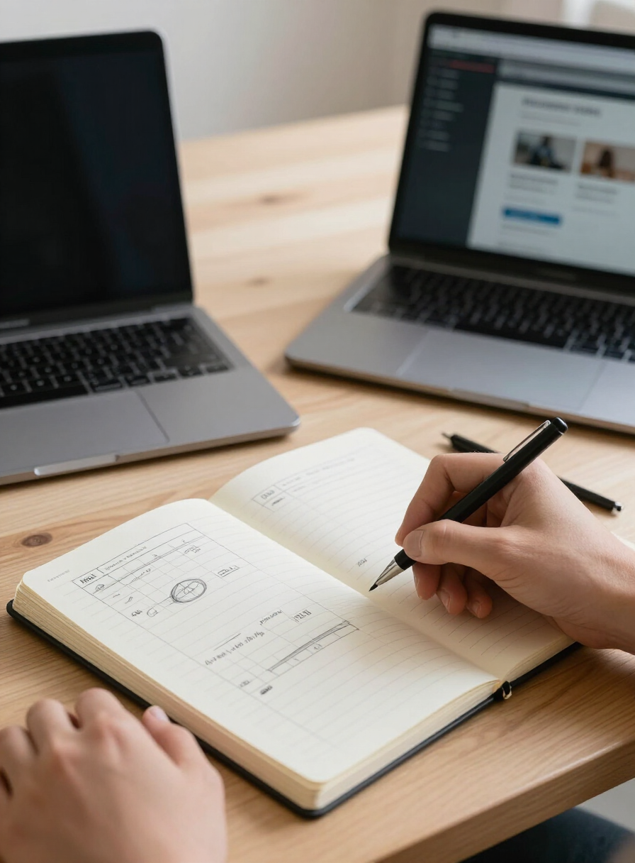 Sketching a website layout grid