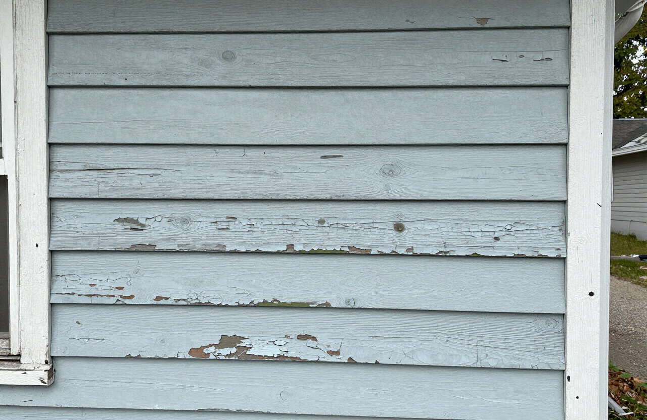 Exterior siding before painting on a Secaucus, NJ home