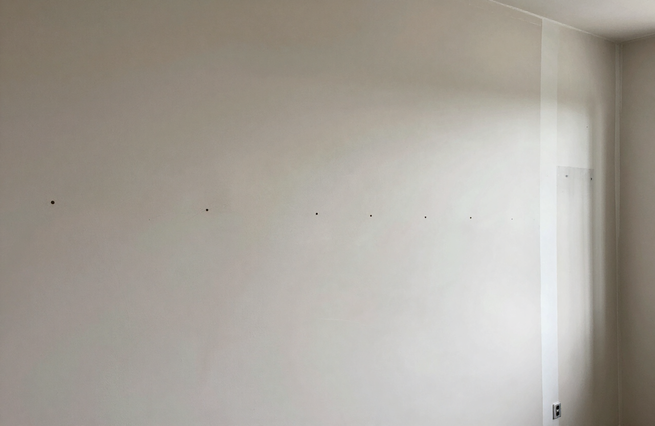 Apartment wall in a Palisade Park NJ multifamily building with moving damage and nail holes before drywall repair