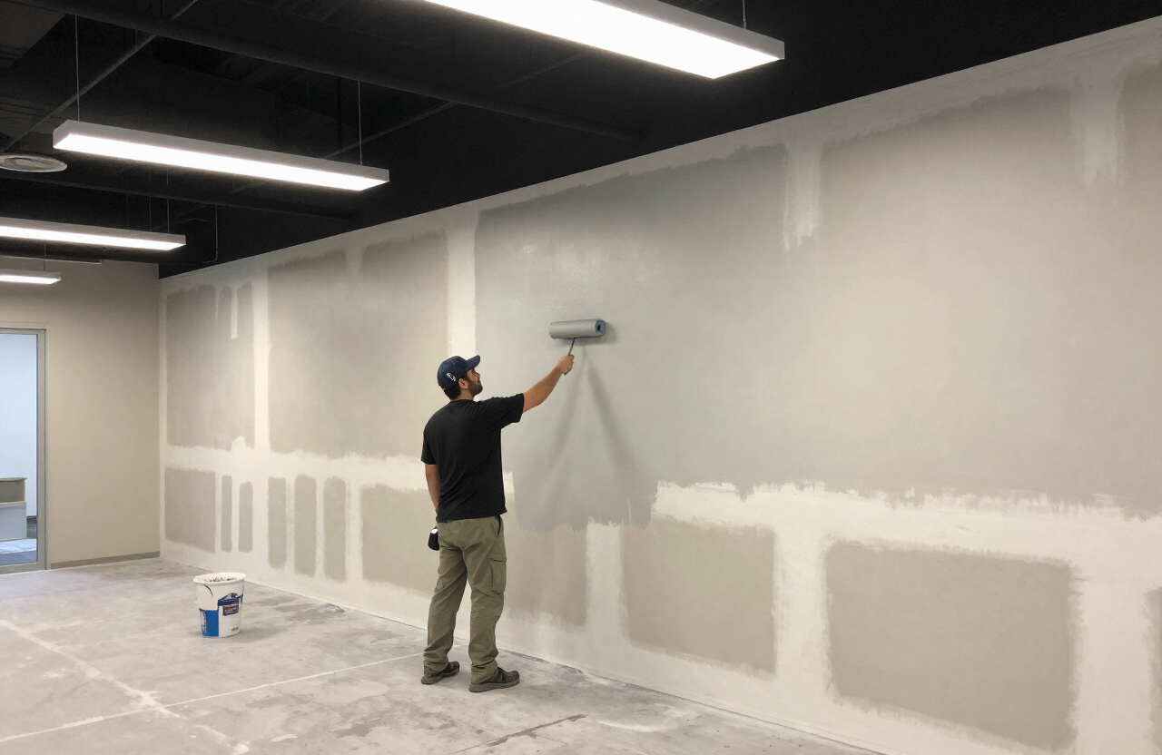 Commercial space painting in progress in a Lodi NJ retail office