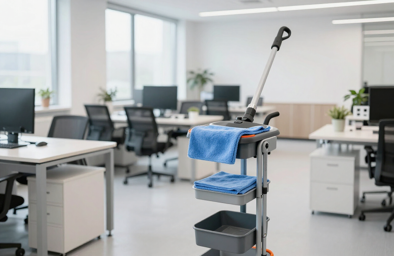 Helles Büro während der professionellen Büroreinigung in Dortmund