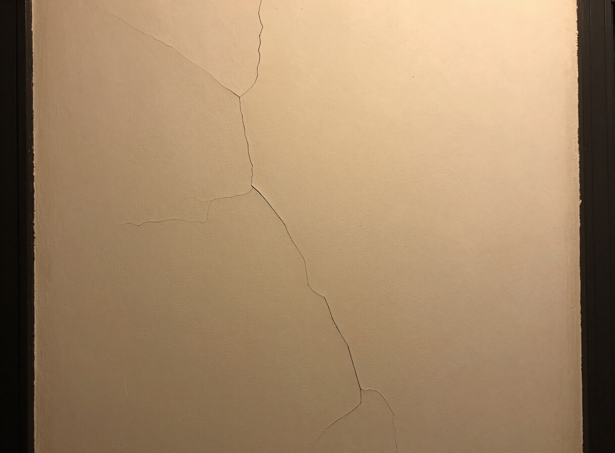 Cracked plaster wall in an older Hoboken NJ brownstone before repair