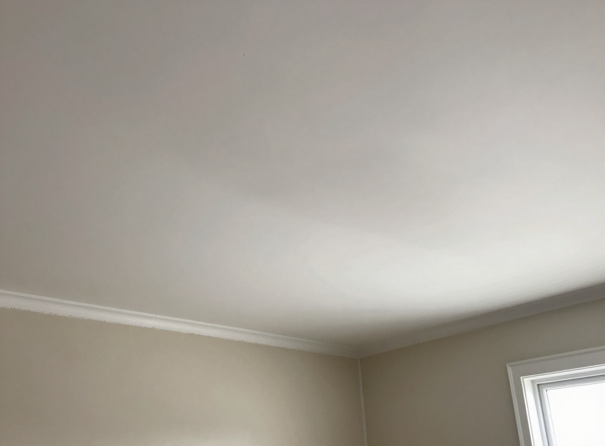 Repaired water-damaged ceiling in a Weehawken NJ condo after drywall replacement and repainting