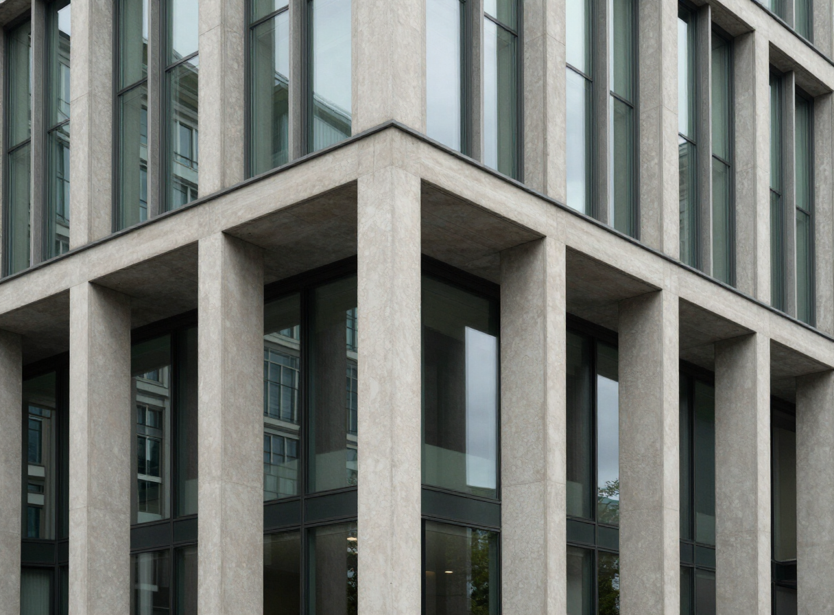 Geometrische Fassaden moderner Unternehmensarchitektur in Düsseldorf