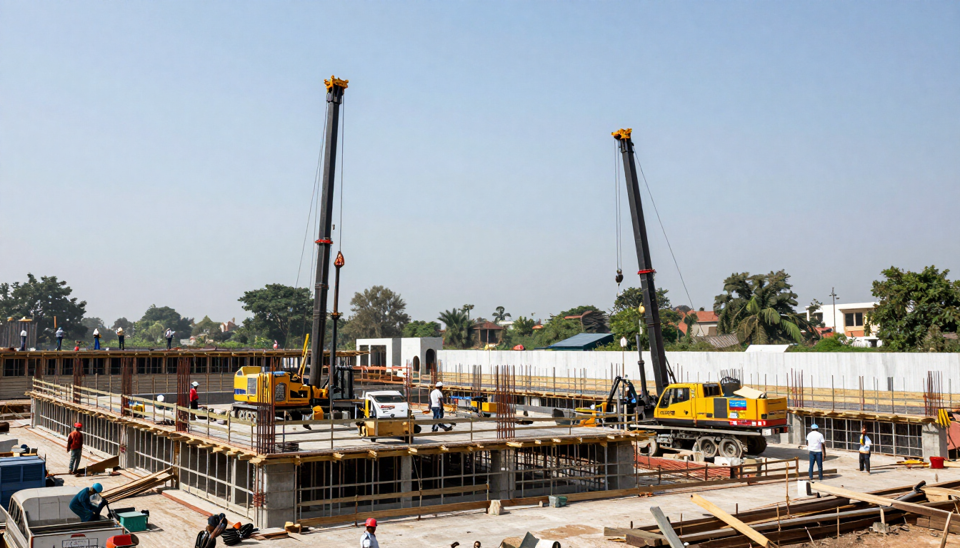 Construction foundation and site work in India