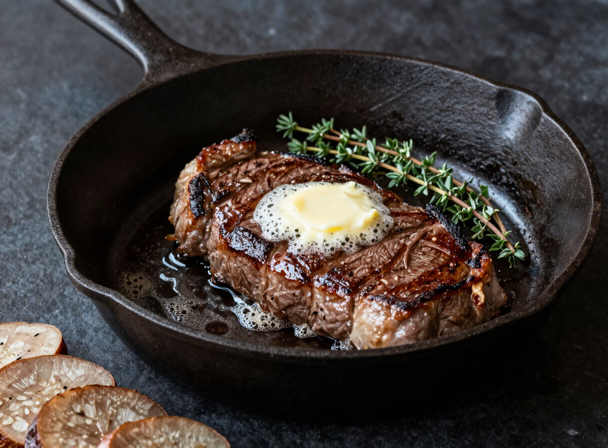 Garlic Butter Steak with Herb Butter | YM Recipe