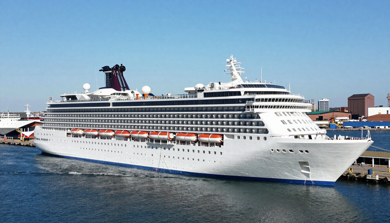 Cruise ship docked at the Cruise Maryland Terminal in Baltimore's South Locust Point port