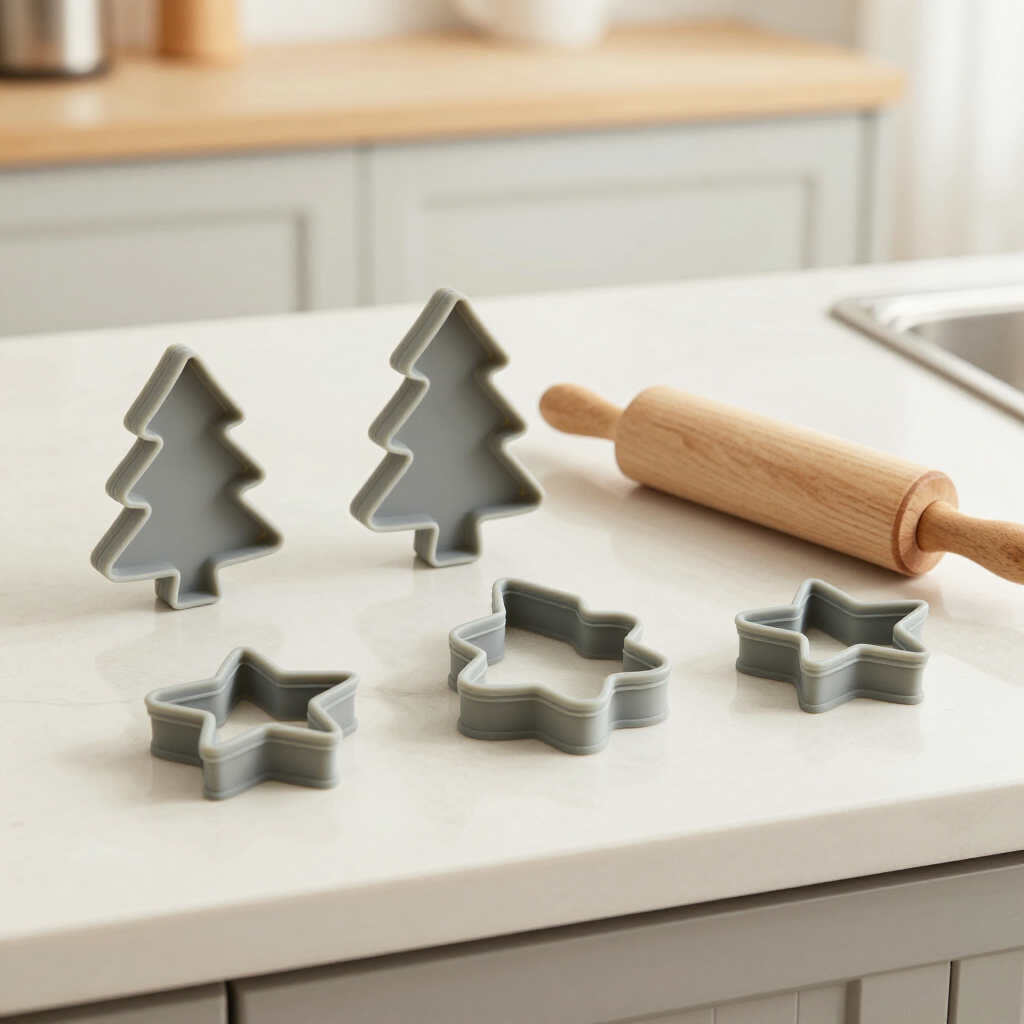 Christmas Cookie Cutter Set with Rolling Pin