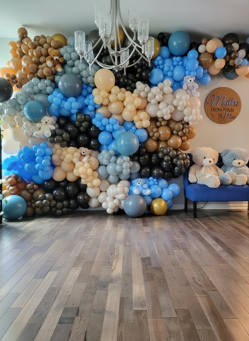 Color-coordinated balloon décor
