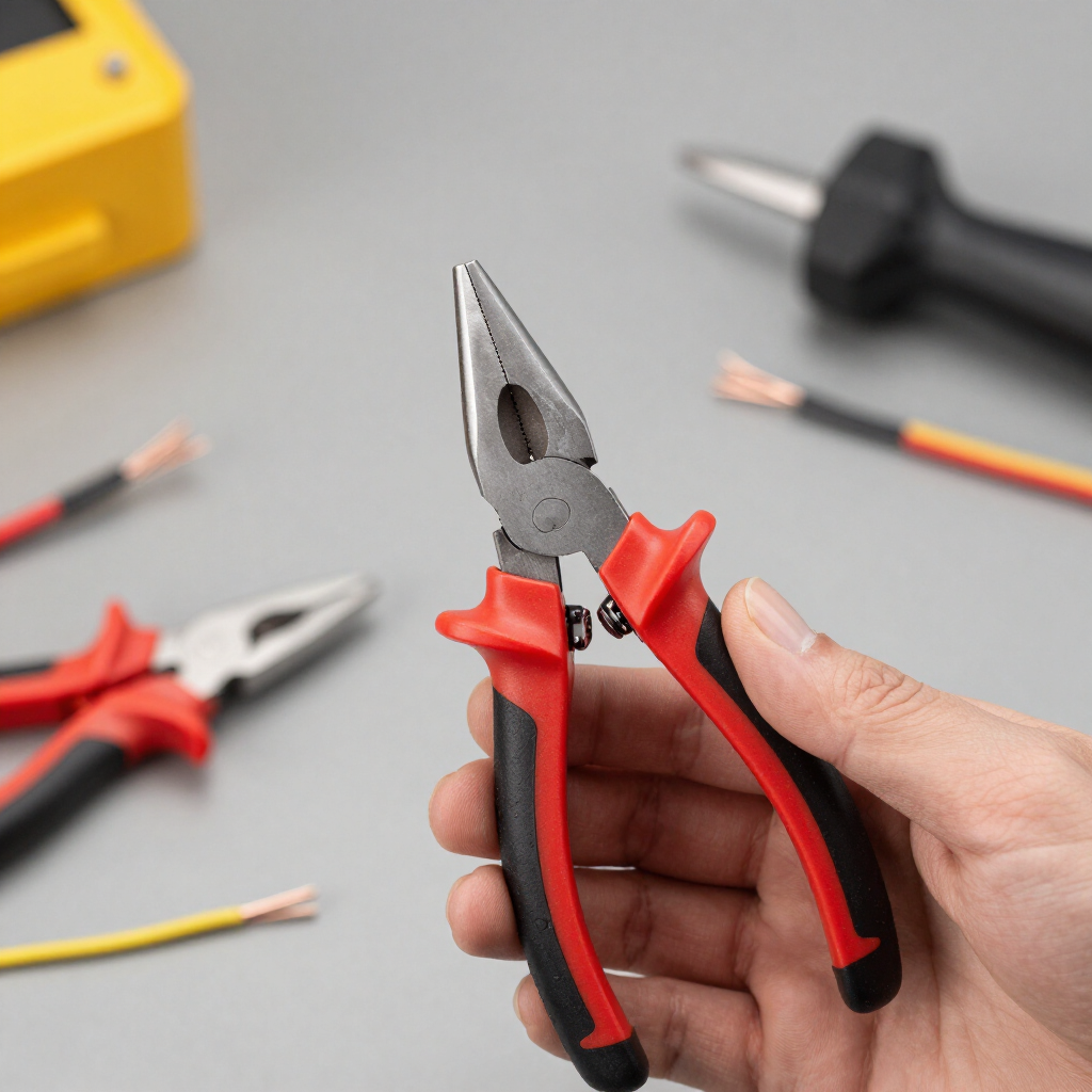LEONTOOL 4-in-1 Multi Purpose Electricians Pliers, 7" Compact Wire Stripper | Wire Stripper Cutter Crimper Gripper, Cr-V Steel, Professional Crimping Tool, for 12-20 AWG Insulated & Non-Insulated Wires — additional product view
