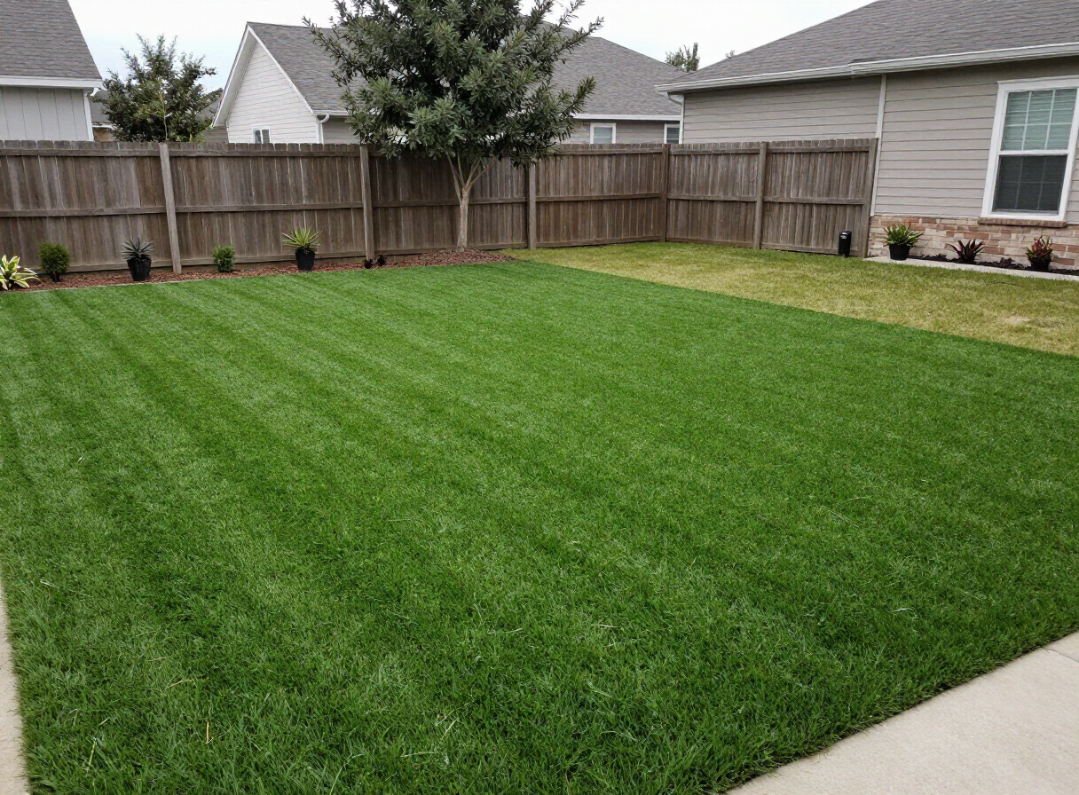 Residential backyard — Bellaire, TX — after