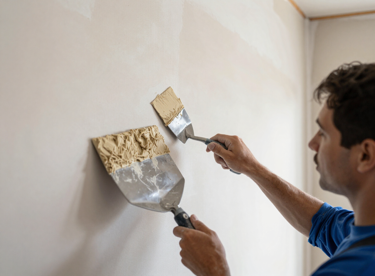 Drywall skim coating in progress in a Hasbrouck Heights NJ home