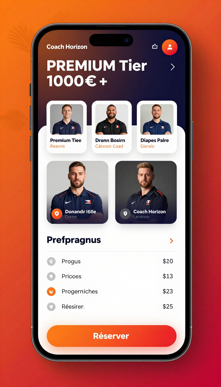 Page programmes du coach sportif sur smartphone
