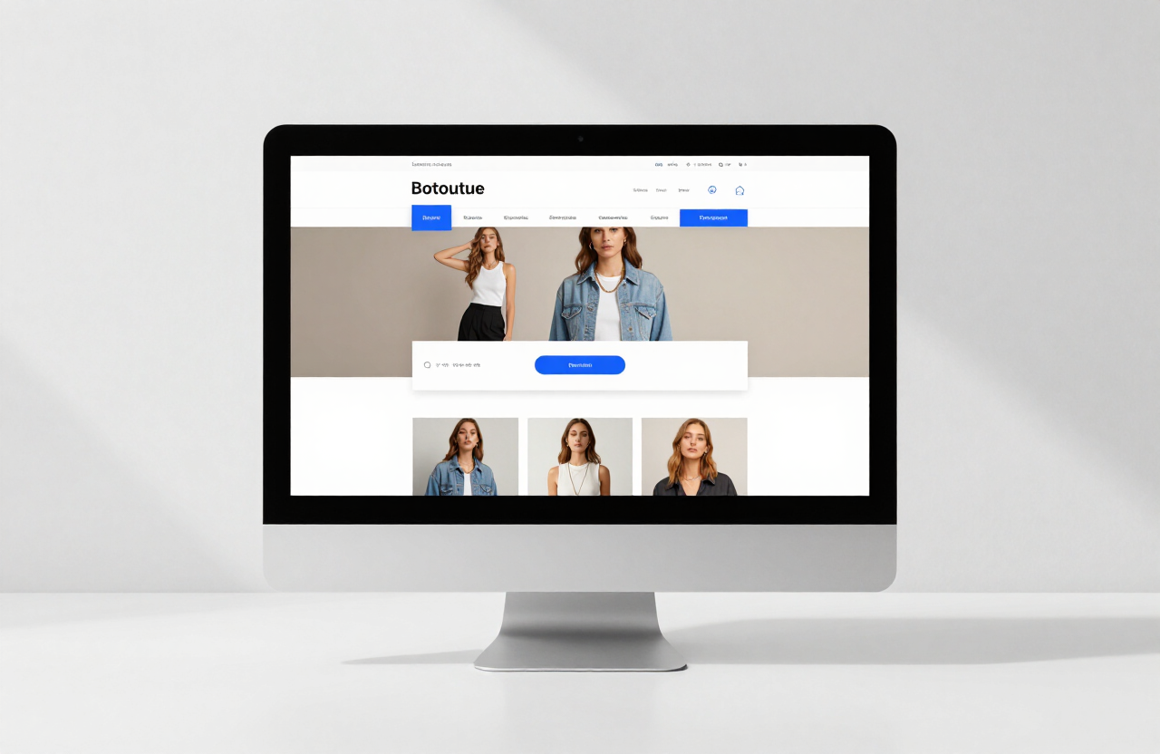 Stylehouse Boutique e-commerce website on a desktop monitor
