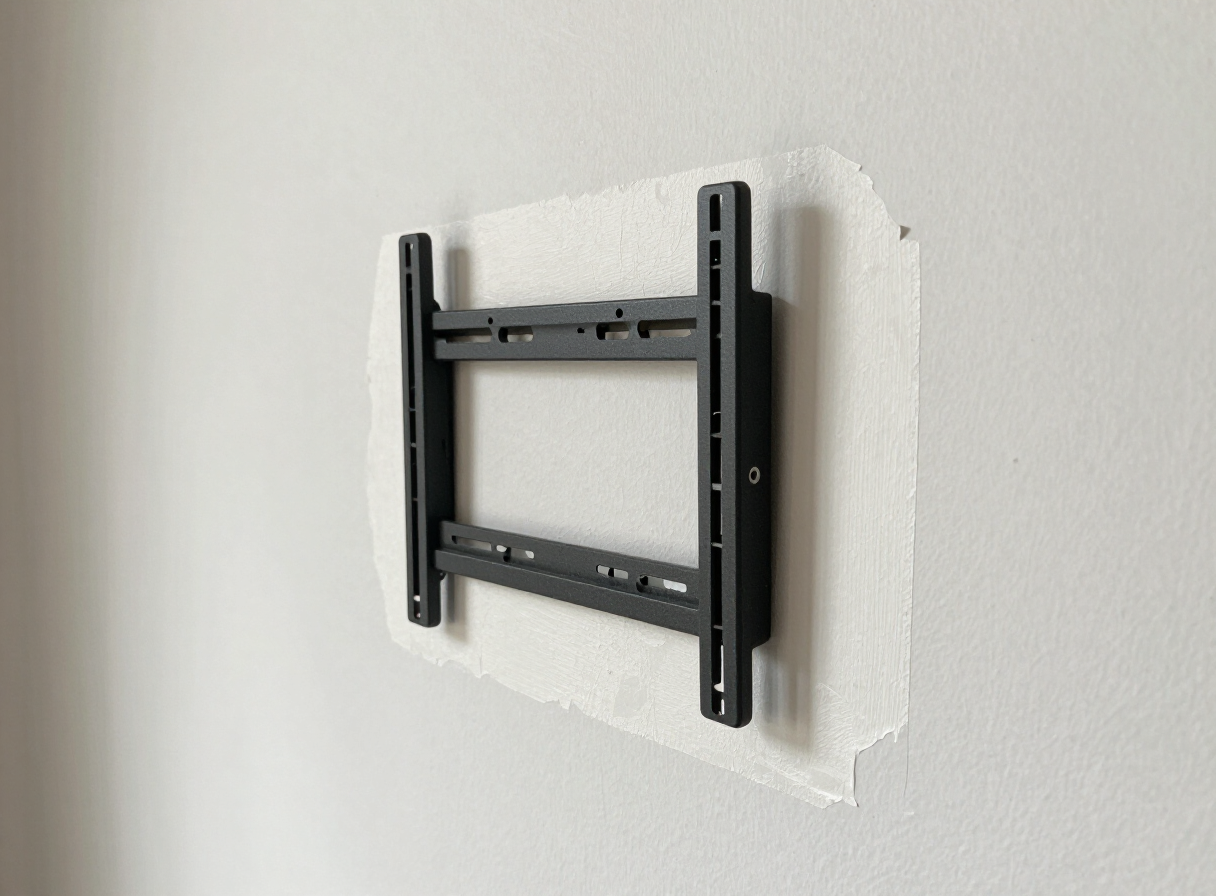 TV-mount hole repair — after