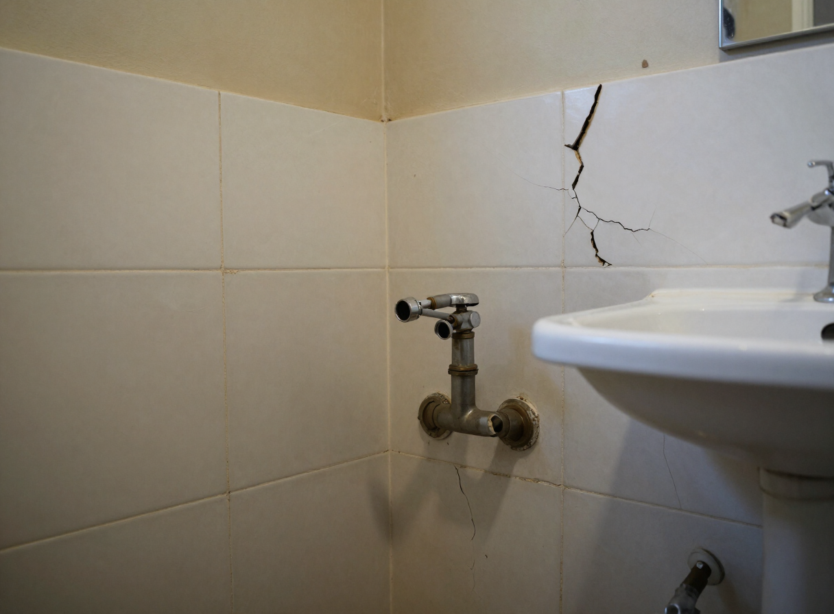 Outdated bathroom with old fixtures before renovation