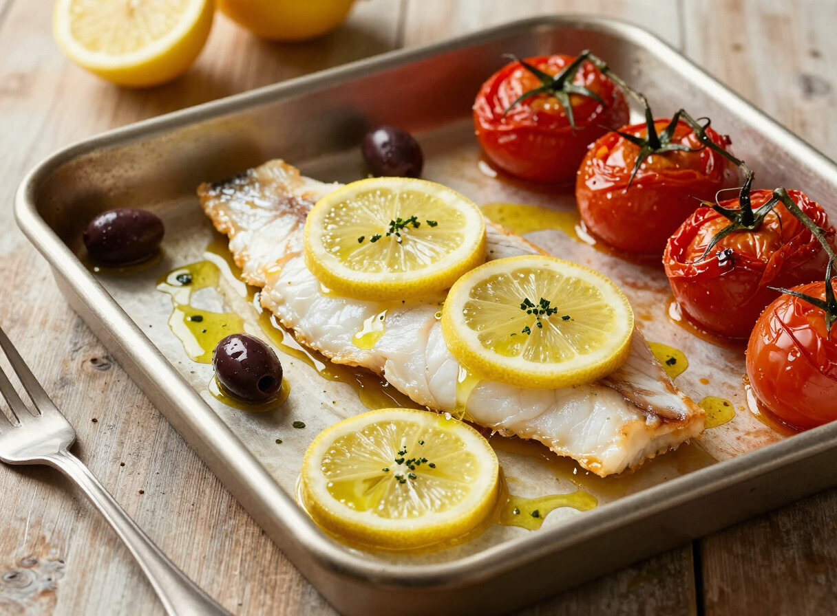 Pescado al Horno con Limón y Hierbas