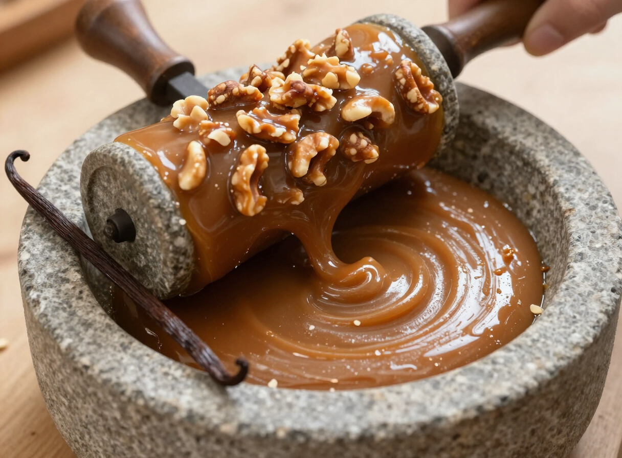 Le broyage — atelier artisanal Plaisirs Pralinés