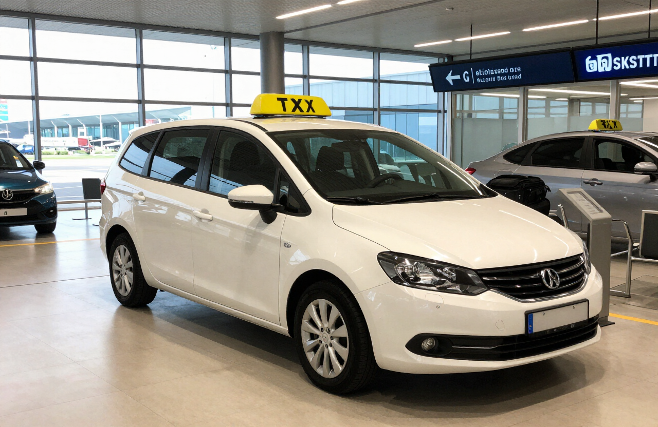 Private airport transfer taxi at Split airport, Croatia