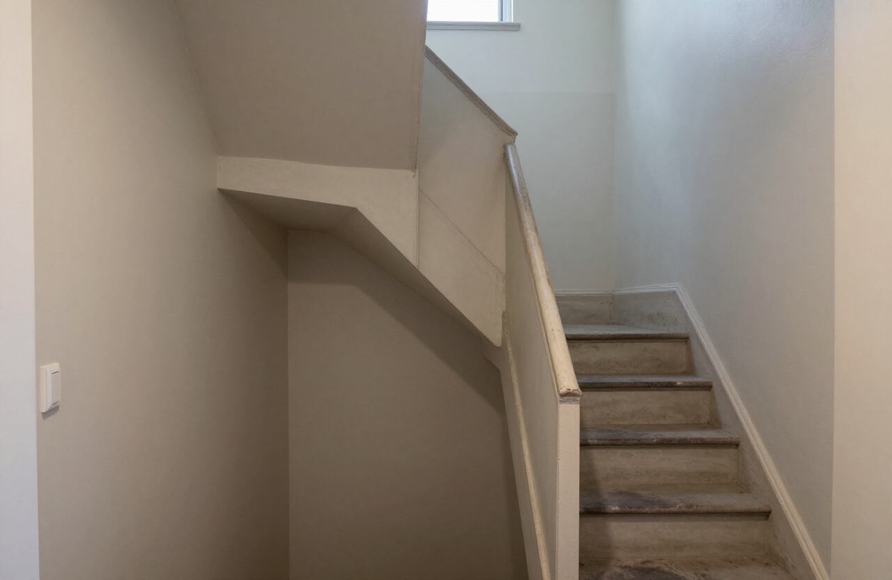 Townhouse stairwell in East Rutherford NJ before painting