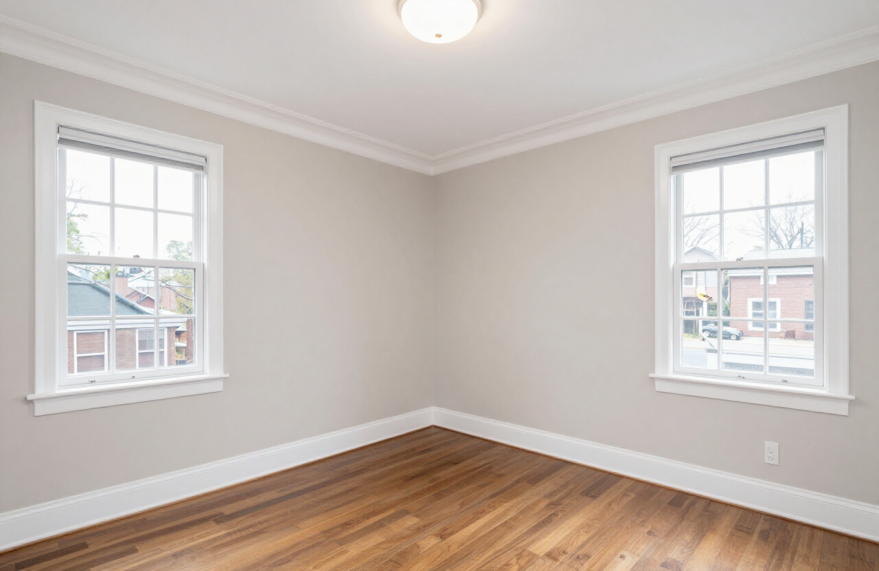 Secaucus townhome interior after professional painting with soft neutral walls and crisp trim