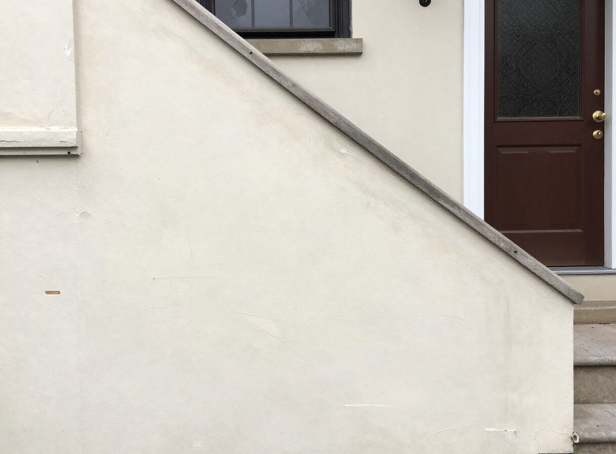 Ridgefield Park Two-Family Home Stairway Plaster Repair & Repainting — before