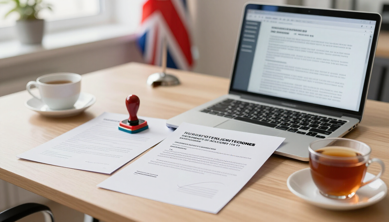 Certified Turkish Translation Services in Nottingham Certified English–Turkish document translation prepared by a professional translator, with signed Statement of Accuracy and bureau stamp