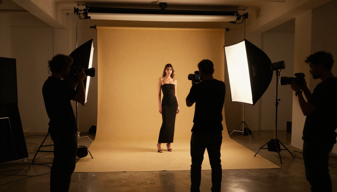 Bastidores de uma produção fotográfica da Agência Star Lux