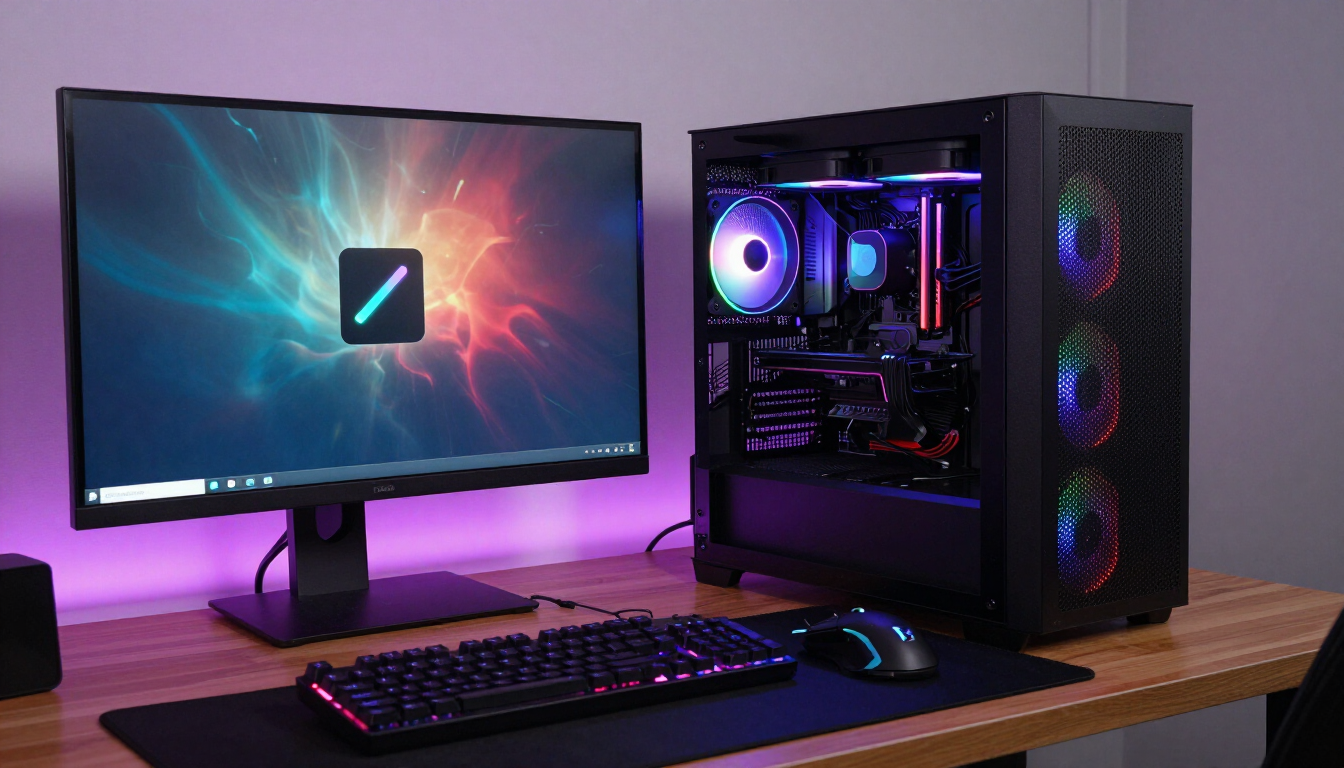 Setup gaming PC terbaik 2024 dengan keyboard mekanikal dan monitor gaming