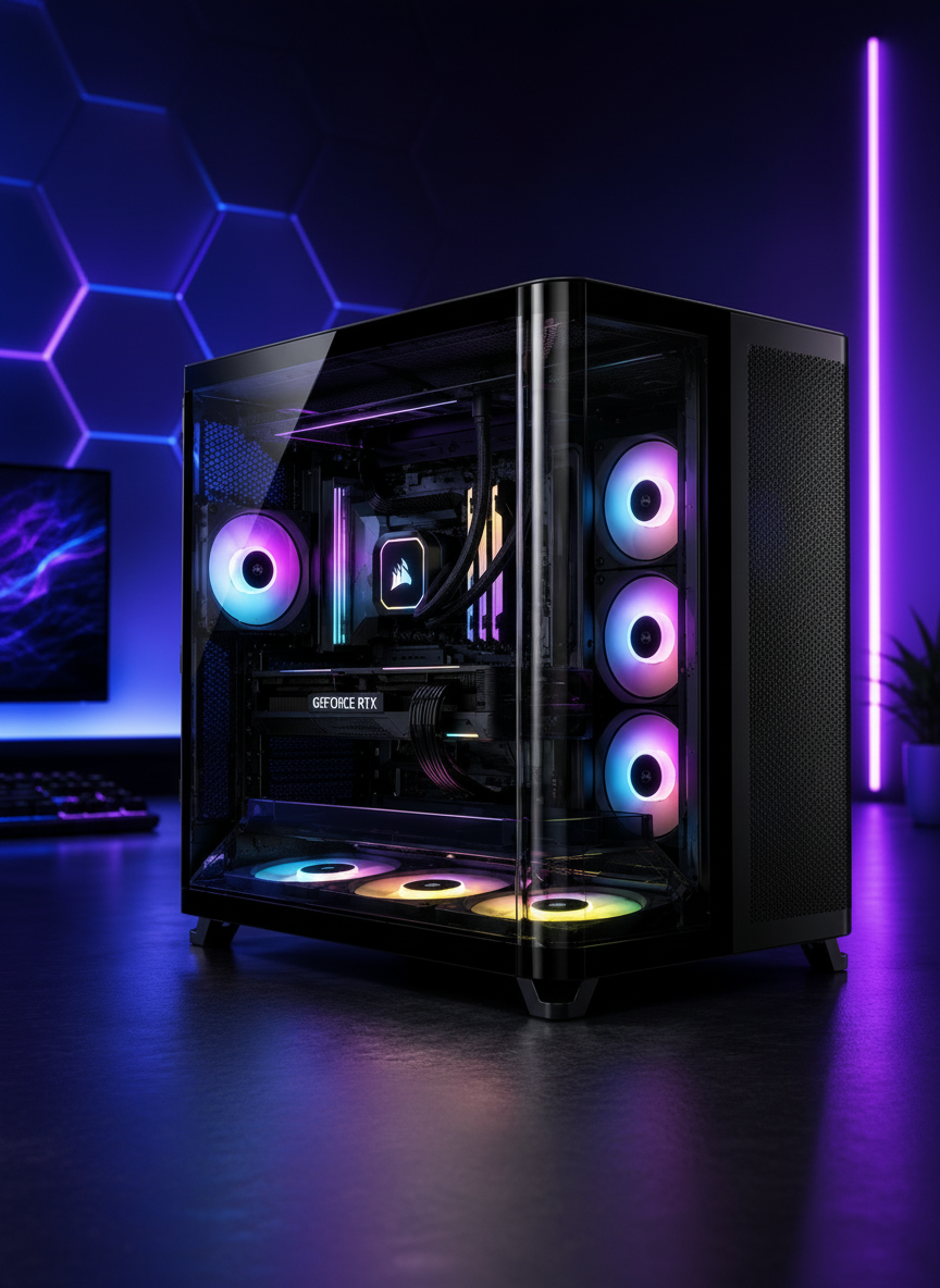 Corsair AIR 5400 RS-R ARGB Triple-Chamber Mid-Tower Panoramic PC Case