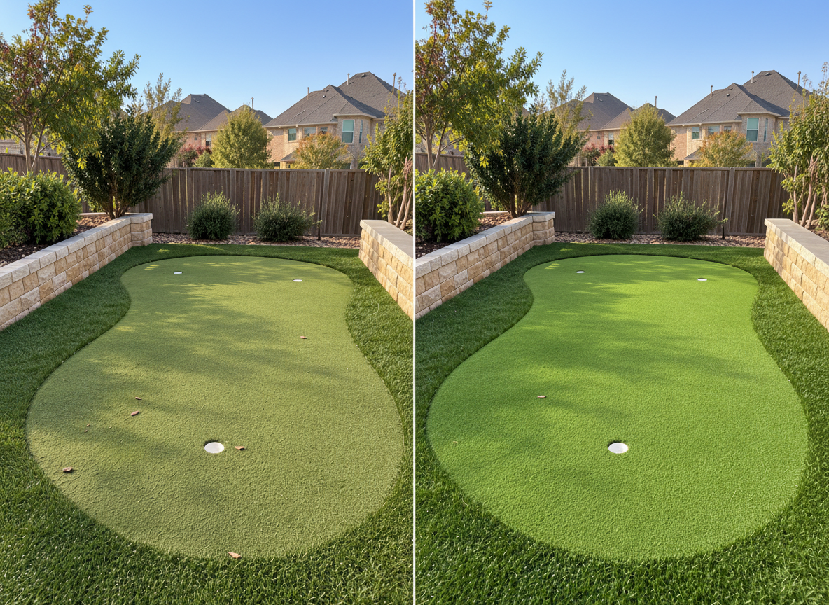 Kidney-shaped green — Cypress, TX — before