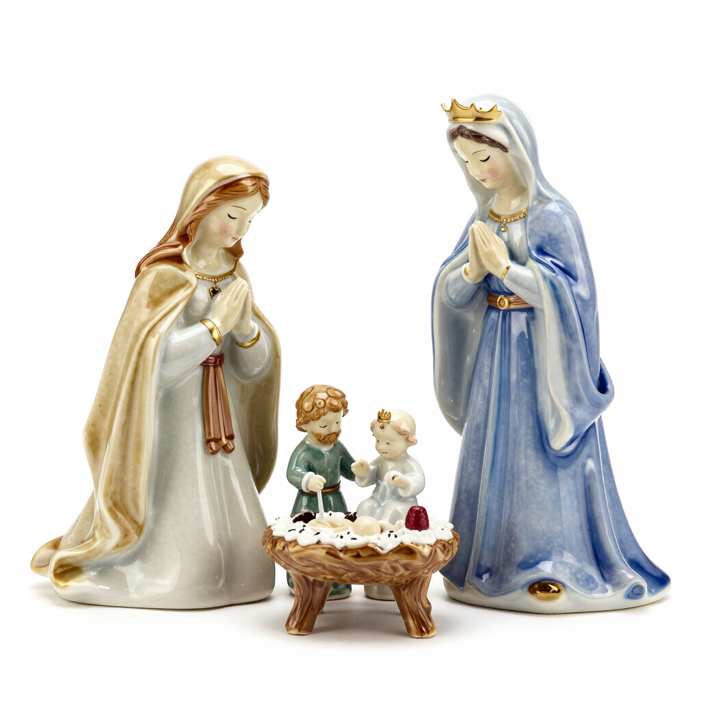 Hand-Painted 12-Piece Nativity Figurine Set