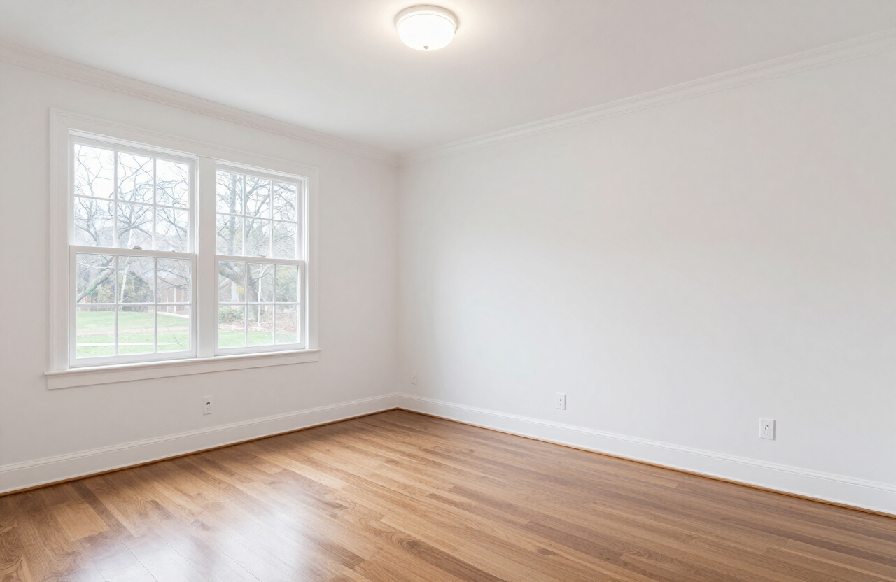 Single-family home living room in East Rutherford NJ after interior painting