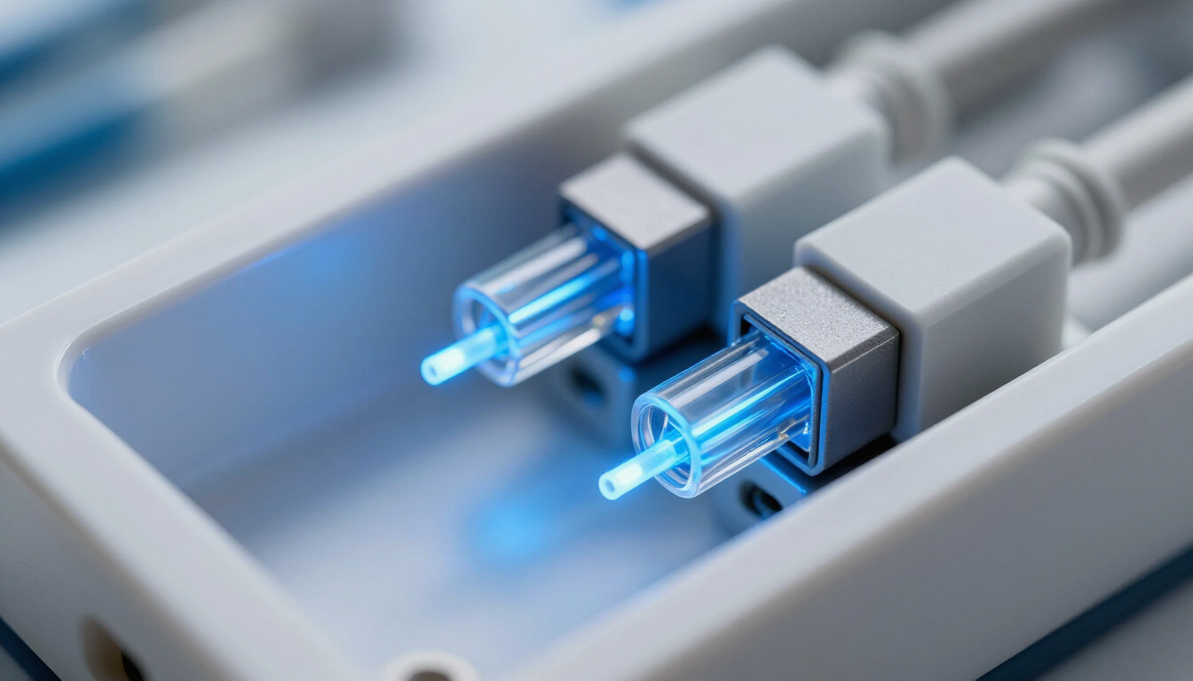Fiber optic splice tray with illuminated glass fibers